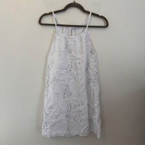 Lungo L'Arno White Linen Floral Eyelet Mini Dress Made in Italy L1516B Mens L